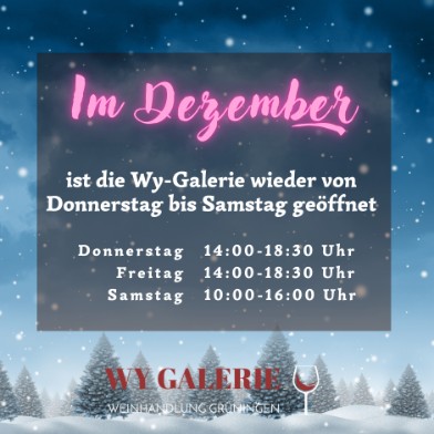 Öffnungszeiten im Dezember
